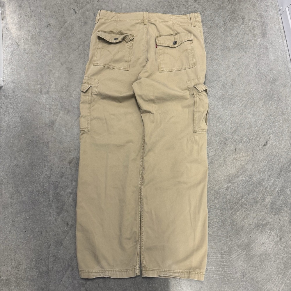 Vintage Levis Cargo Pants Mens 40x34 Y2k Loose Baggy Khaki Fatigue Skater 2000s - Picture 5 of 12